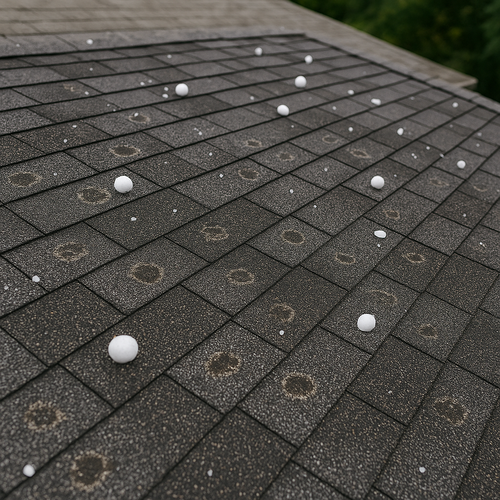 hail damage on a residential roof